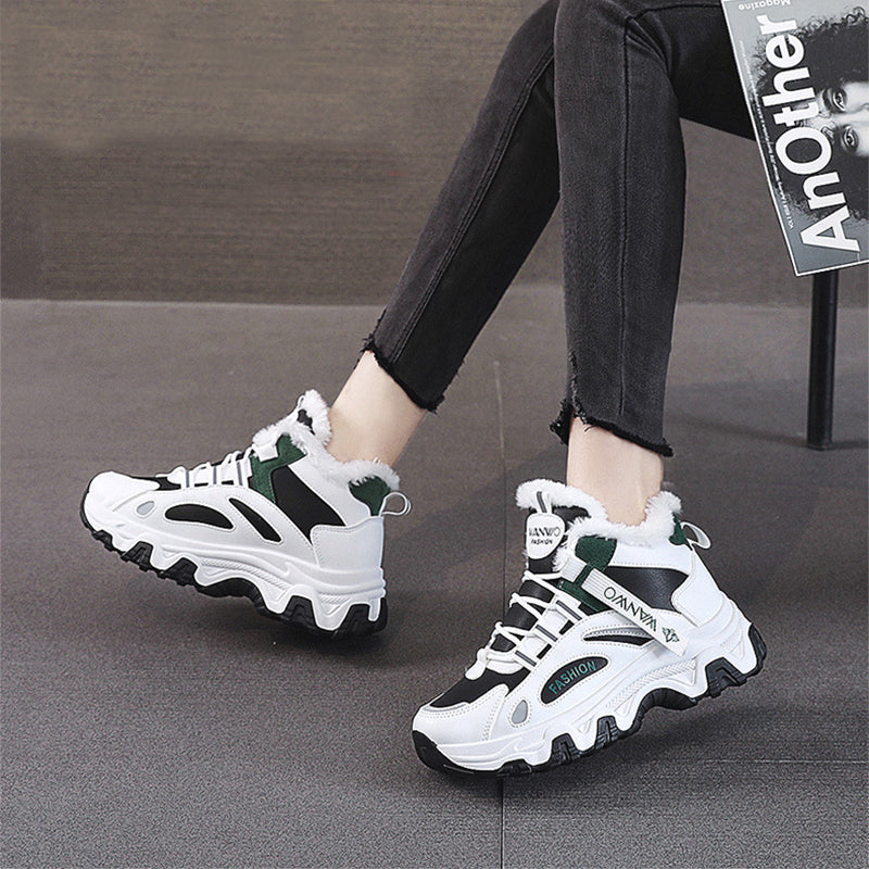 Fashion Black&White Lace-up Sneakers