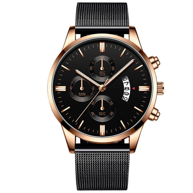 Men’s Business Luxury Watch Mesh Band Quartz